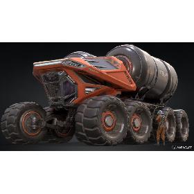 Sci-fi Heavy Rover Refueler PBR 3D model